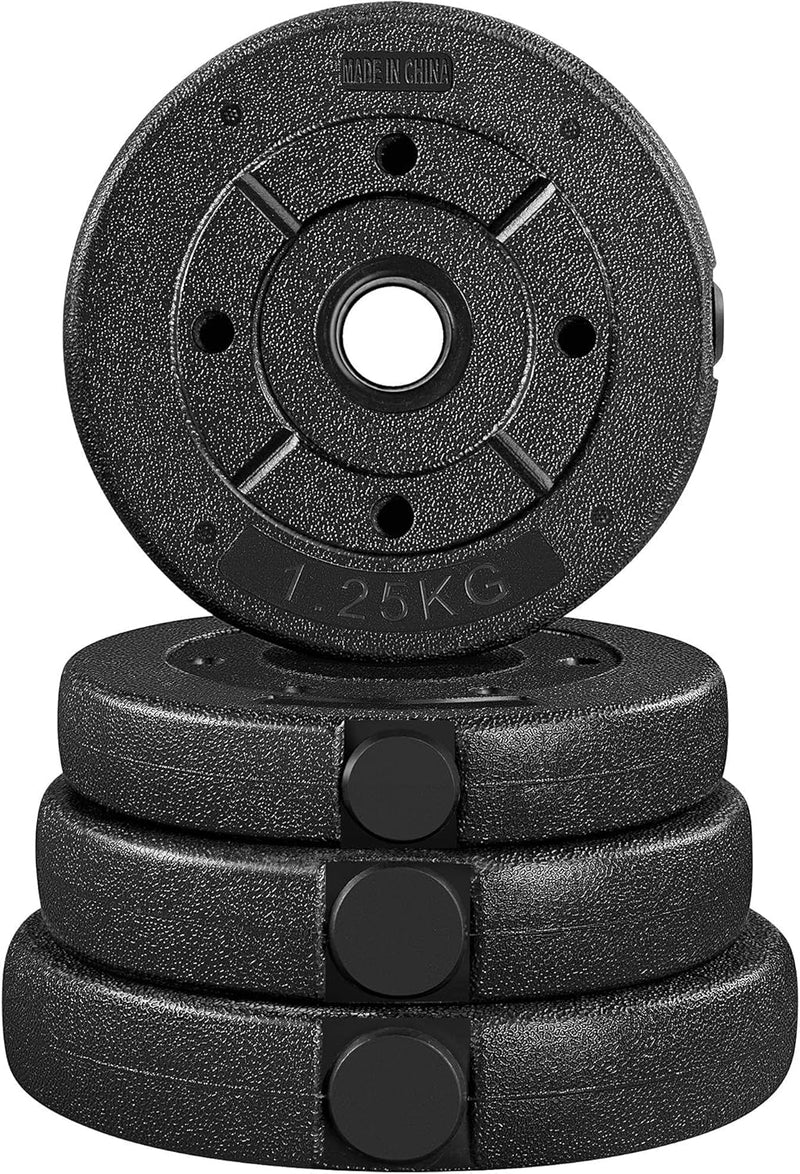 Laad afbeelding in Galerijviewer, Yaheetech set korte halters, 30 kg, handhalterset inclusief halterschijven, halterstangen, varianten met stersluiting, 25 mm
