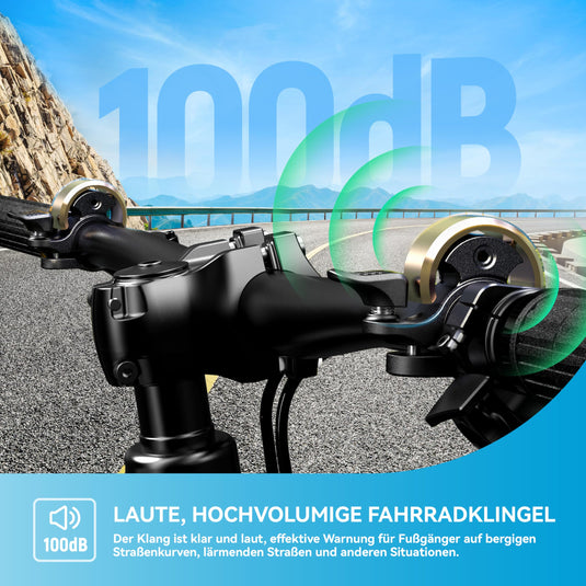 Fietsklingel voor stuur 19-25,4 mm luid en waterbestendig blauw – fietsbel – fietsklingel