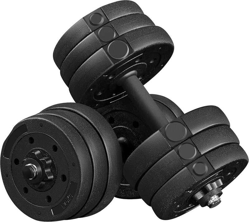 Load image into Gallery viewer, Yaheetech Halterset, 20 kg, korte halters, gietijzeren halters met stersluitingen, fitness, gymnastiek, halters voor krachttraining

