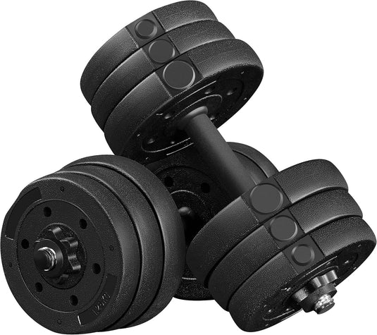 Yaheetech Halterset, 20 kg, korte halters, gietijzeren halters met stersluitingen, fitness, gymnastiek, halters voor krachttraining