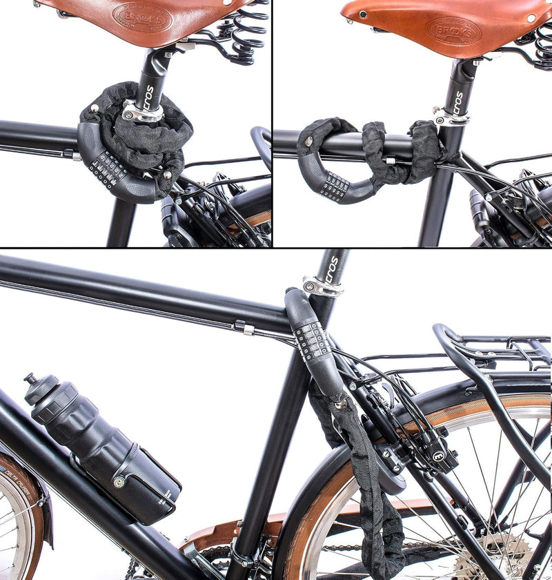 Chargez l'image dans la visionneuse de la galerie, Fietskettingslot 90 cm met 5-cijferige code zwart
