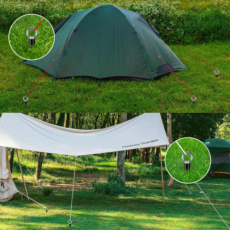 Laden Sie das Bild in Galerie -Viewer, Grondankers 6 stuks 47 cm heavy duty met vaste ring – trampoline ankers – stormankers
