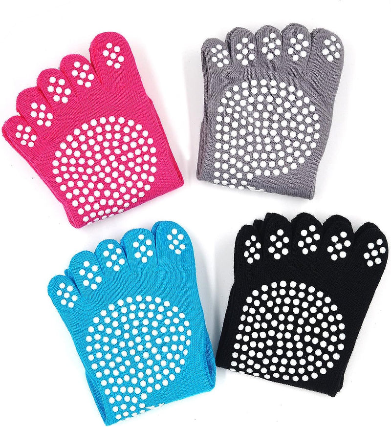 Load image into Gallery viewer, Dames Yoga Sokken Antislip Sportsokken Met Rubberen Zolen, Dames Teen Sokken Voor Pilates Yoga Dans Gym Vechtsporten, 4 paar
