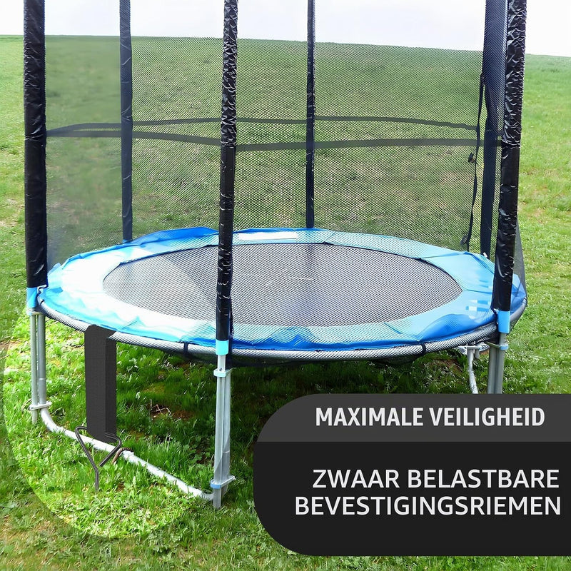 Load image into Gallery viewer, Grondankers 4 stuks 37 cm met spanbanden van 3 meter – trampoline ankers – stormankers
