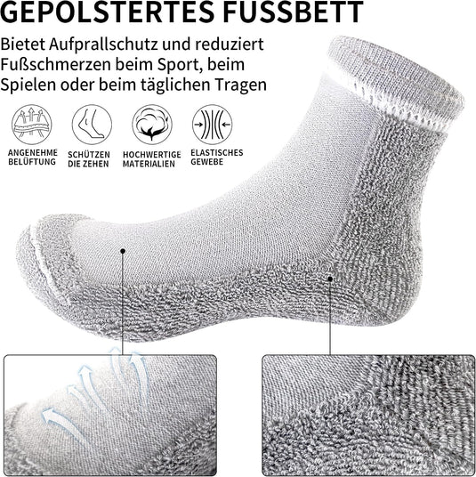 Antislip sportsokken voor kinderen 6 paar met grip – yoga fitness sokken – jongens en meisjes 2-13 jaar