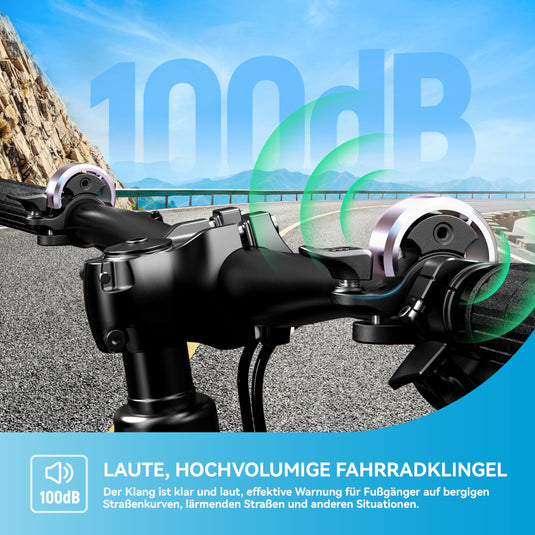 Fietsklingel voor stuur 19-25,4 mm luid en waterbestendig blauw – fietsbel – fietsklingel