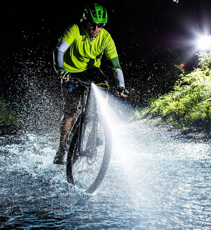 Load image into Gallery viewer, Oplaadbaar fietsvoorlicht USB-C IPX5 waterbestendig met 3 lichtstanden – fietslamp – fietsverlichting

