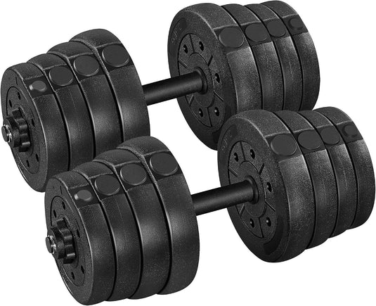 Yaheetech set korte halters, 30 kg, handhalterset inclusief halterschijven, halterstangen, varianten met stersluiting, 25 mm