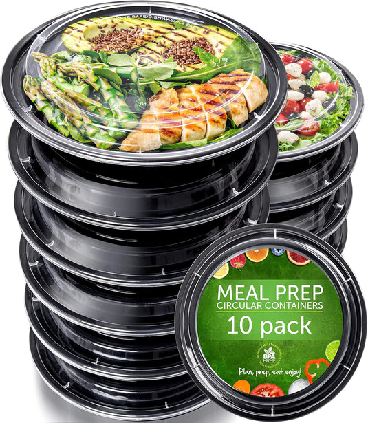 Meal prep bakjes set van 30 stuks 1 vak zwart