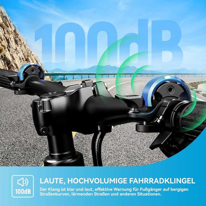 Chargez l'image dans la visionneuse de la galerie, Fietsklingel voor stuur 19-25,4 mm luid en waterbestendig blauw – fietsbel – fietsklingel
