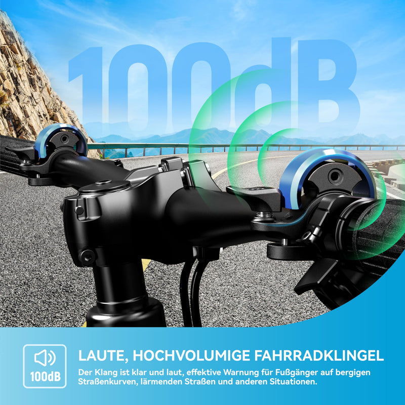 Chargez l'image dans la visionneuse de la galerie, Fietsklingel voor stuur 19-25,4 mm luid en waterbestendig blauw – fietsbel – fietsklingel
