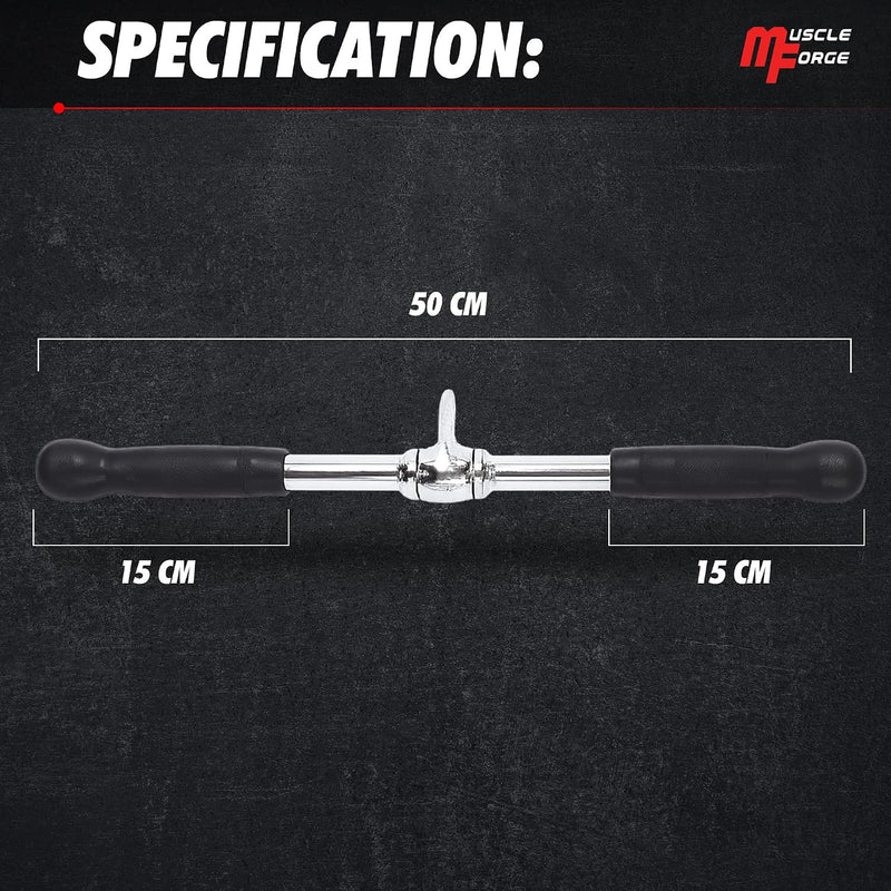 Laad afbeelding in Galerijviewer, Lat pulldown stang 72 cm met meerdere rubberen handgrepen – kabelstang – roeigreep
