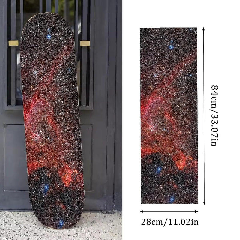 Laad afbeelding in Galerijviewer, Skateboard griptape 84 x 28 cm antislip met melkwegprint – longboard grip tape – skateboard accessoires
