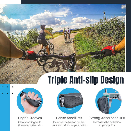 Ergonomische fietshandvatten 22 mm voor draaigreepschakeling