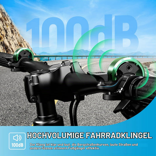 Fietsklingel voor stuur 19-25,4 mm luid en waterbestendig blauw – fietsbel – fietsklingel