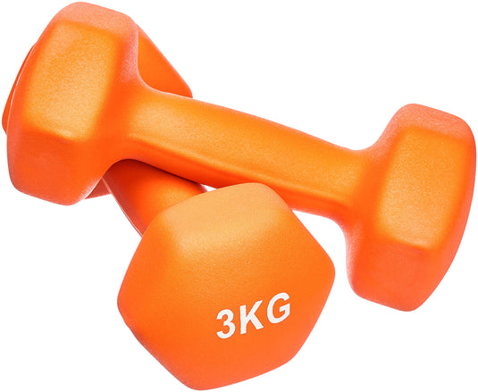 Amazon Basics Neopren Hanteln Gewichte, Hantelset, 2er-Set, 1–5kg, Sechseckig, für Krafttraining und Fitnesskurse