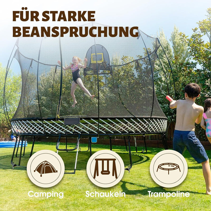Laad afbeelding in Galerijviewer, 24 inch Trampoline Grondanker Set Van 4, Heavy Duty Ankerkit Voor Tent, Paviljoen, Schuur, Carport Enz., Sterke Wind Tot 145 km/u, Zwart
