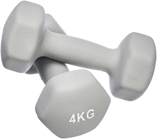 Amazon Basics Neopren Hanteln Gewichte, Hantelset, 2er-Set, 1–5kg, Sechseckig, für Krafttraining und Fitnesskurse