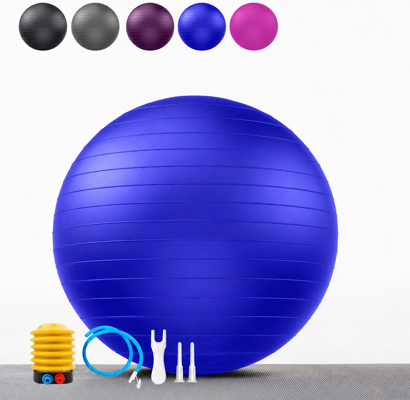 Load image into Gallery viewer, Gymnastiekbal met voetpomp – anti-burst zitbal – yoga – balanstraining – fitness
