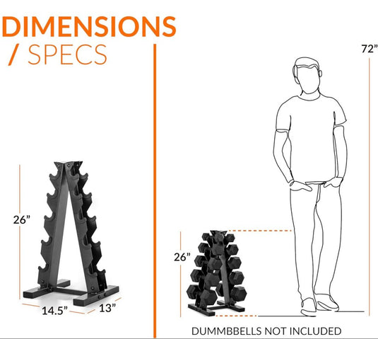 A-frame halterrek zwart voor 5 paar dumbbells - happygetfit.com
