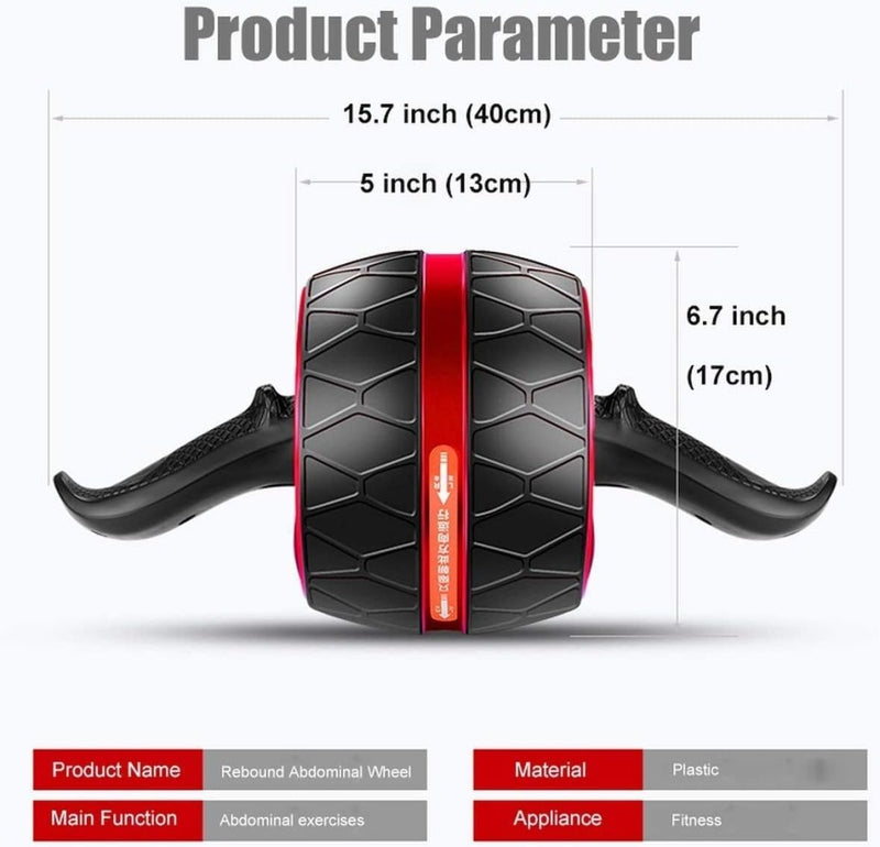 Laden Sie das Bild in Galerie -Viewer, Ab roller met automatische rebound en slimme rem tot 136 kg rood – buikspiertrainer – ab wheel - happygetfit.com
