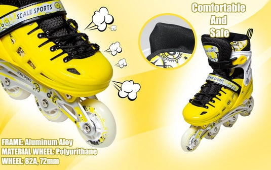 Adjustuble Rolschaatsen met oplichtende wielen voor kinderen en volwassenen - Kids Inline Roller laarzen met opbergtas voor peuters, rolschaatsen voor meisjes, jongens, professionals en - happygetfit.com