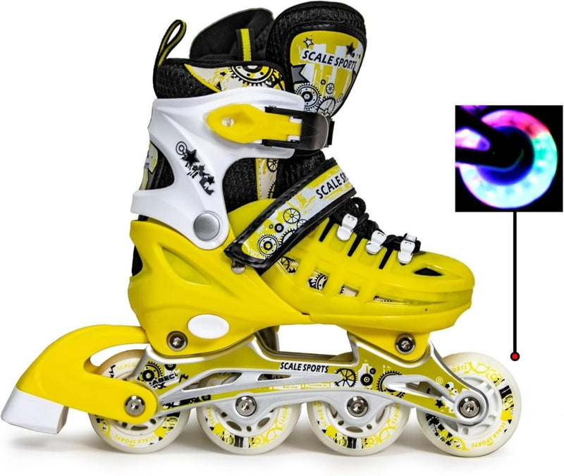 Laden Sie das Bild in Galerie -Viewer, Adjustuble Rolschaatsen met oplichtende wielen voor kinderen en volwassenen - Kids Inline Roller laarzen met opbergtas voor peuters, rolschaatsen voor meisjes, jongens, professionals en - happygetfit.com

