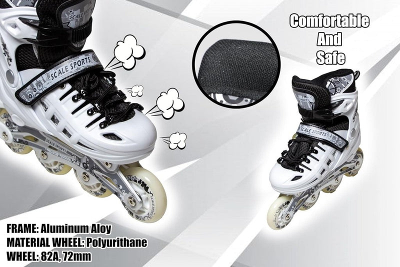 Laden Sie das Bild in Galerie -Viewer, Adjustuble Rolschaatsen met oplichtende wielen voor kinderen en volwassenen - Kids Inline Roller laarzen met opbergtas voor peuters, rolschaatsen voor meisjes, jongens, professionals en - happygetfit.com
