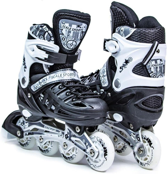 Adjustuble Rolschaatsen met oplichtende wielen voor kinderen en volwassenen - Kids Inline Roller laarzen met opbergtas voor peuters, rolschaatsen voor meisjes, jongens, professionals en - happygetfit.com