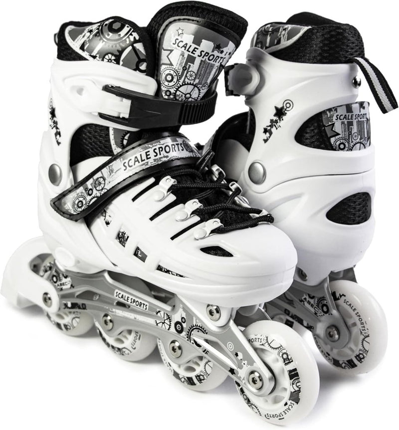 Laden Sie das Bild in Galerie -Viewer, Adjustuble Rolschaatsen met oplichtende wielen voor kinderen en volwassenen - Kids Inline Roller laarzen met opbergtas voor peuters, rolschaatsen voor meisjes, jongens, professionals en - happygetfit.com

