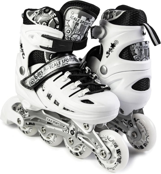 Adjustuble Rolschaatsen met oplichtende wielen voor kinderen en volwassenen - Kids Inline Roller laarzen met opbergtas voor peuters, rolschaatsen voor meisjes, jongens, professionals en - happygetfit.com