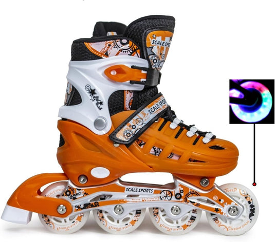Adjustuble Rolschaatsen met oplichtende wielen voor kinderen en volwassenen - Kids Inline Roller laarzen met opbergtas voor peuters, rolschaatsen voor meisjes, jongens, professionals en - happygetfit.com