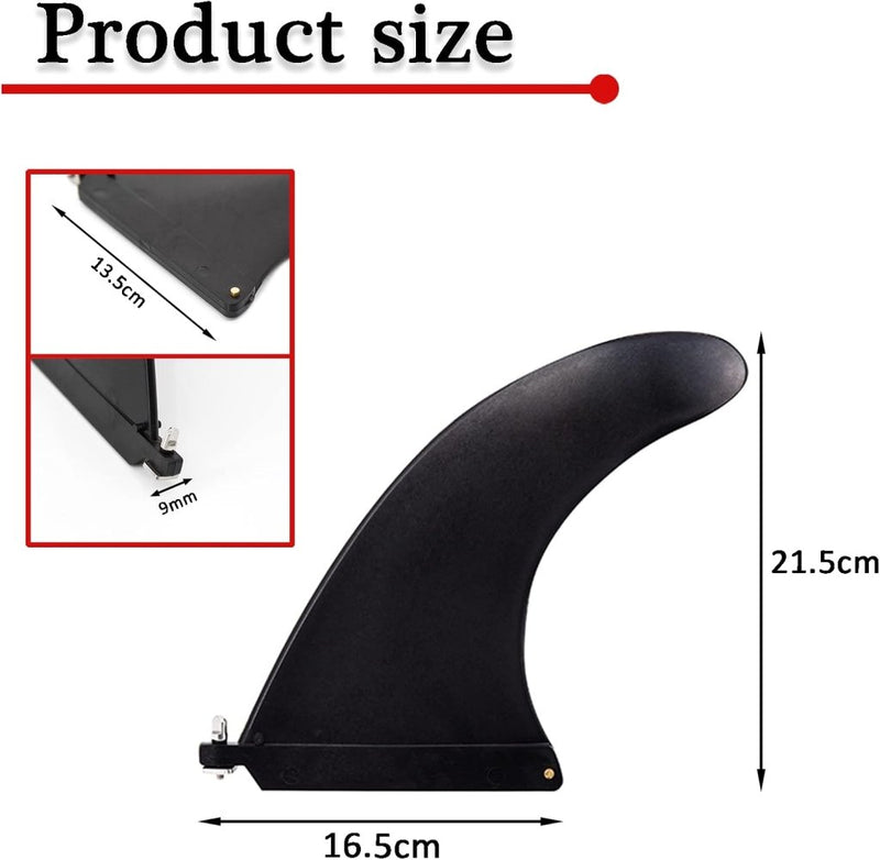 Laden Sie das Bild in Galerie -Viewer, Afneembare SUP middenvin 21,5 x 16,5 cm met schroef zwart – surfboard vin – paddleboard accessoires - happygetfit.com
