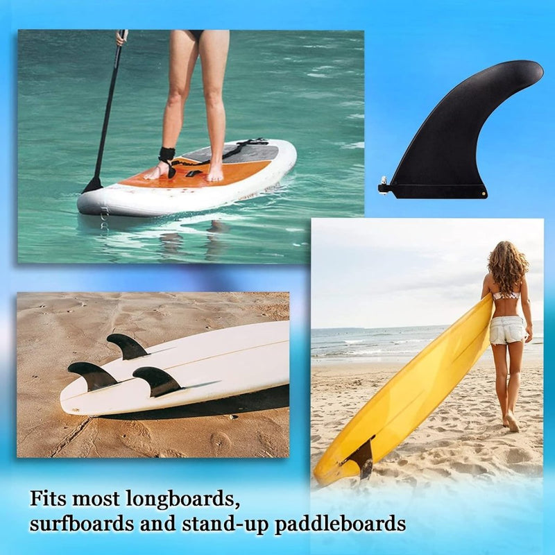 Laden Sie das Bild in Galerie -Viewer, Afneembare SUP middenvin 21,5 x 16,5 cm met schroef zwart – surfboard vin – paddleboard accessoires - happygetfit.com
