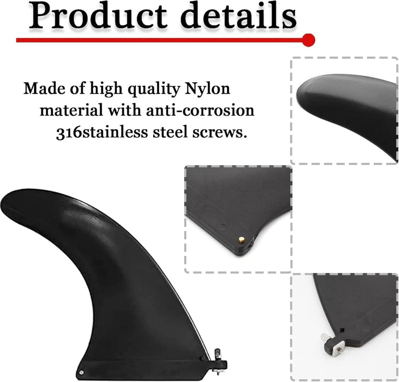 Laden Sie das Bild in Galerie -Viewer, Afneembare SUP middenvin 21,5 x 16,5 cm met schroef zwart – surfboard vin – paddleboard accessoires - happygetfit.com
