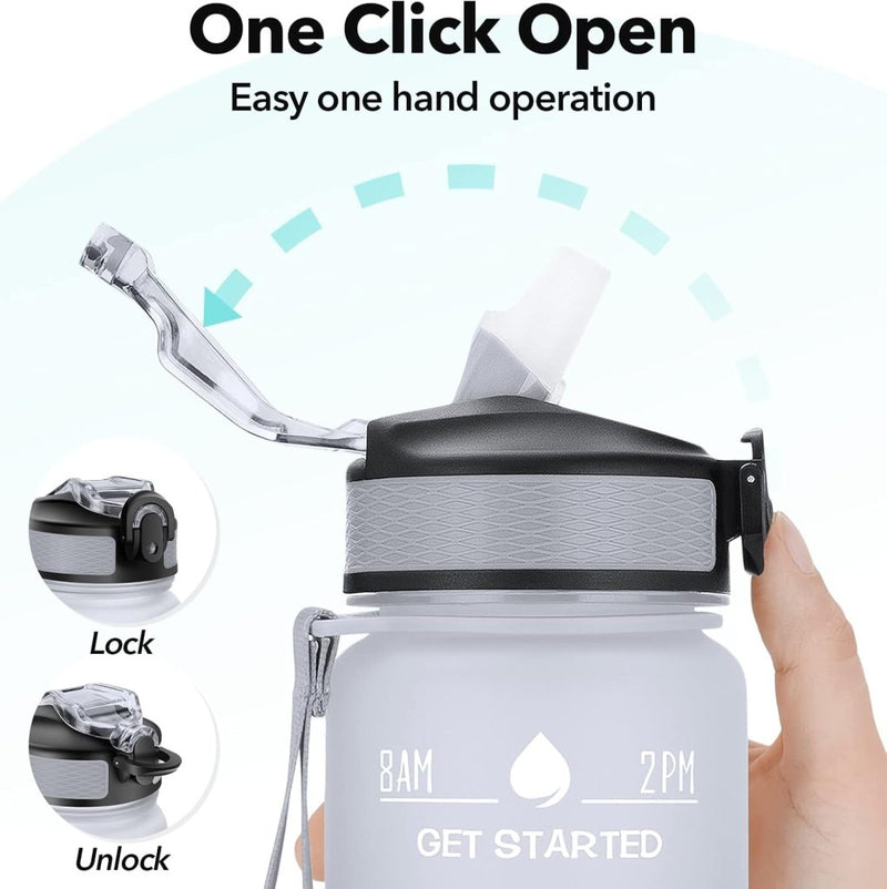 Load image into Gallery viewer, 💧 Altijd gehydrateerd met deze BPA - vrije waterfles van 1 liter! - happygetfit.com
