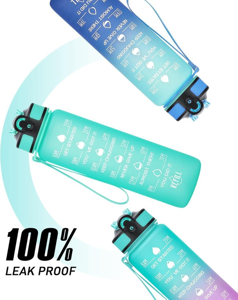 Load image into Gallery viewer, 💧 Altijd gehydrateerd met deze BPA - vrije waterfles van 1 liter! - happygetfit.com
