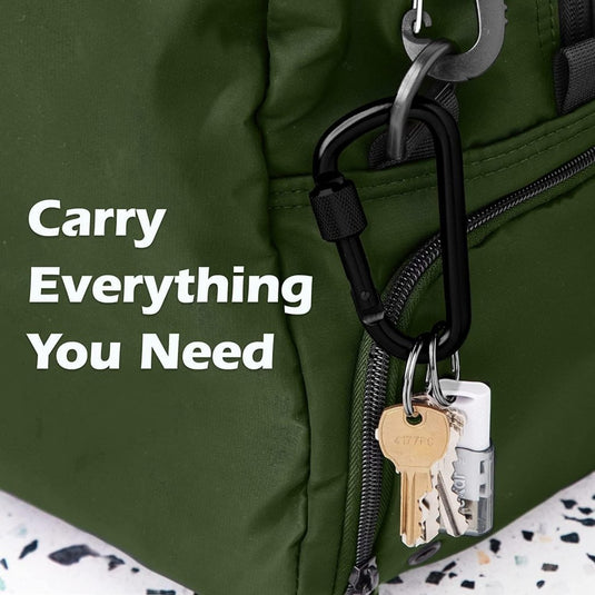 Aluminum Carabiner w/Lock 3 Inch | D Shape Heavy Duty Buckle | Small Carabiner Clip, Key Ring, Backpack Clip - happygetfit.com