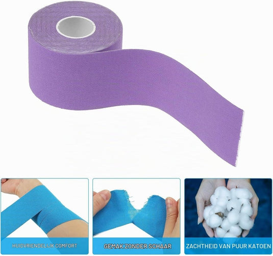 Antislip katoenen sporttape 5 m x 5 cm (1 rol) - Zelfklevende gripband & sporttaping - Griptape tennisracket & aerial hoop - happygetfit.com