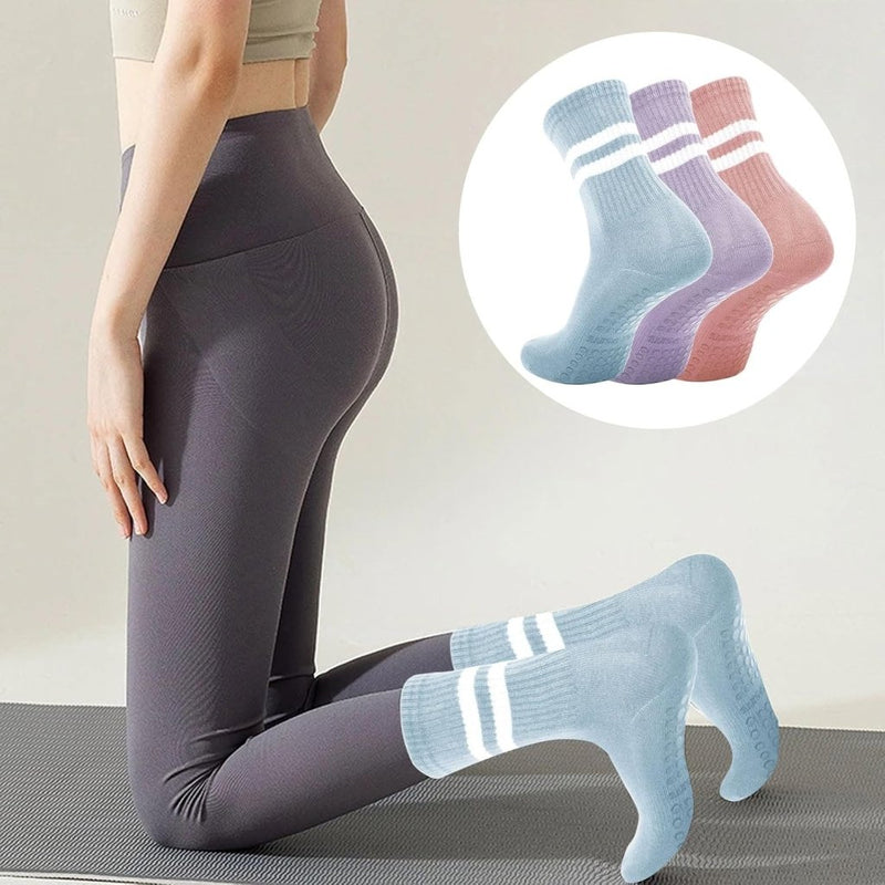 Laad afbeelding in Galerijviewer, Antislip pilatessokken dames set van 3 paar - happygetfit.com
