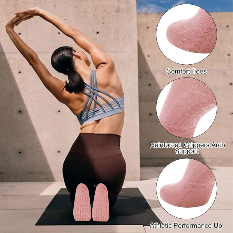 Laad afbeelding in Galerijviewer, Antislip pilatessokken dames set van 3 paar - happygetfit.com
