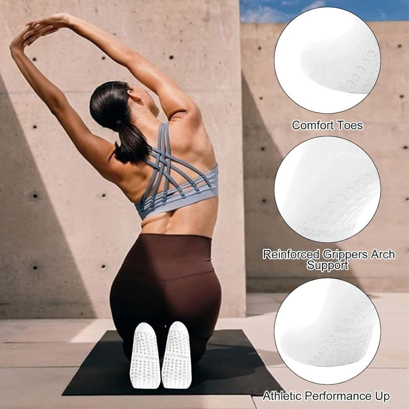 Laad afbeelding in Galerijviewer, Antislip pilatessokken dames set van 3 paar - happygetfit.com
