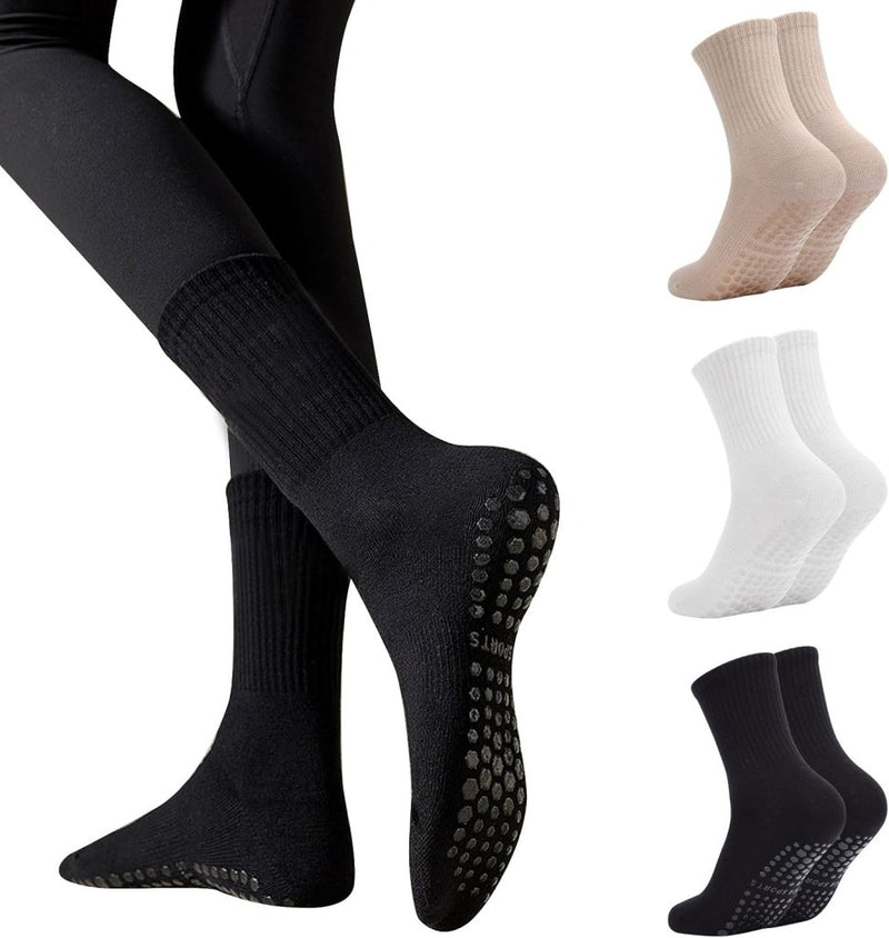 Laad afbeelding in Galerijviewer, Antislip pilatessokken dames set van 3 paar - happygetfit.com
