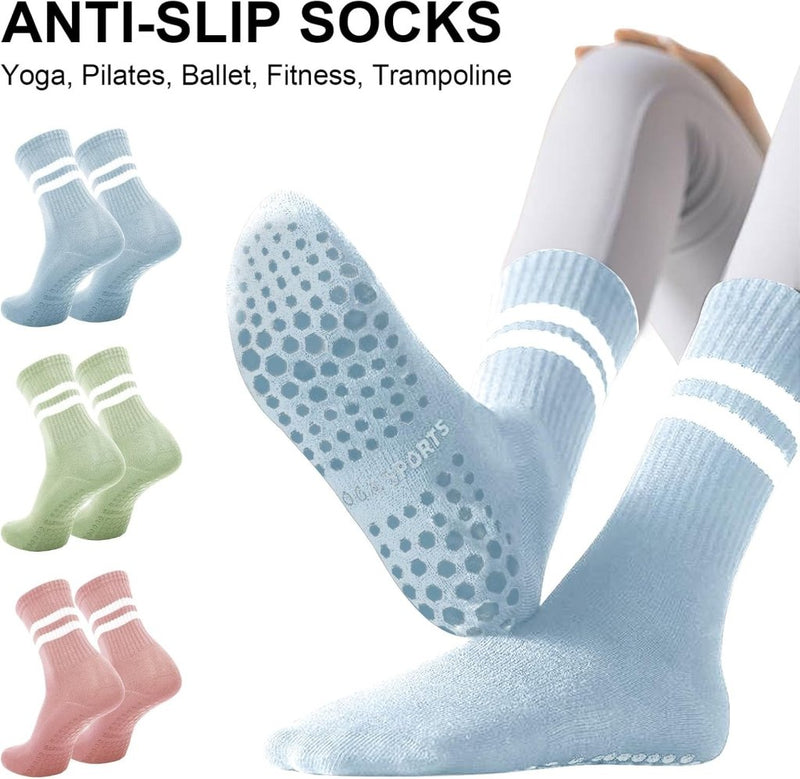 Laad afbeelding in Galerijviewer, Antislip pilatessokken dames set van 3 paar - happygetfit.com
