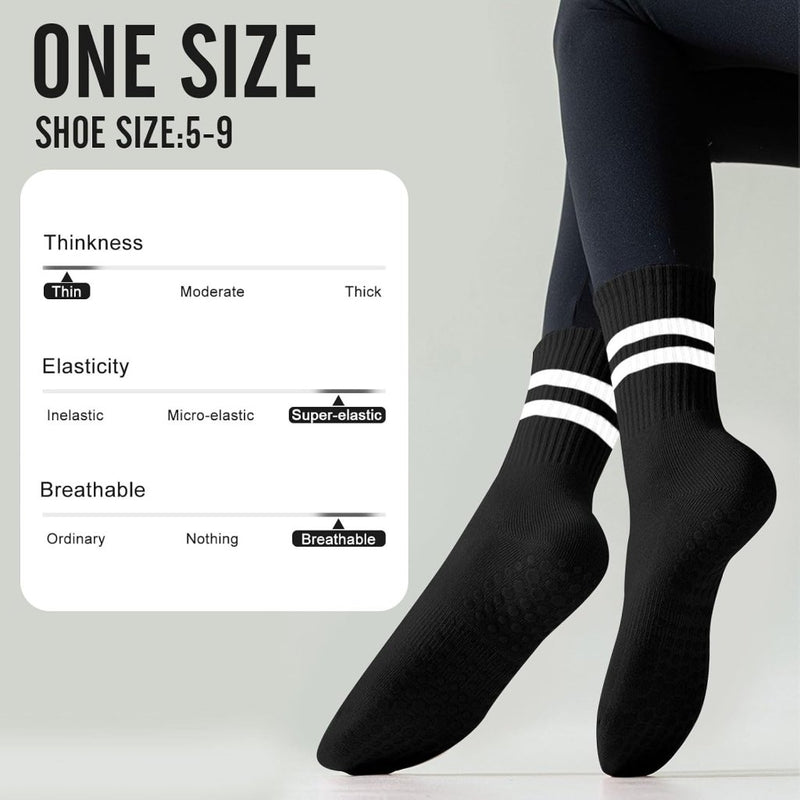 Laad afbeelding in Galerijviewer, Antislip pilatessokken dames set van 3 paar - happygetfit.com
