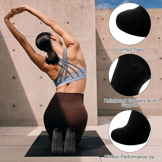 Antislip pilatessokken dames set van 3 paar - happygetfit.com