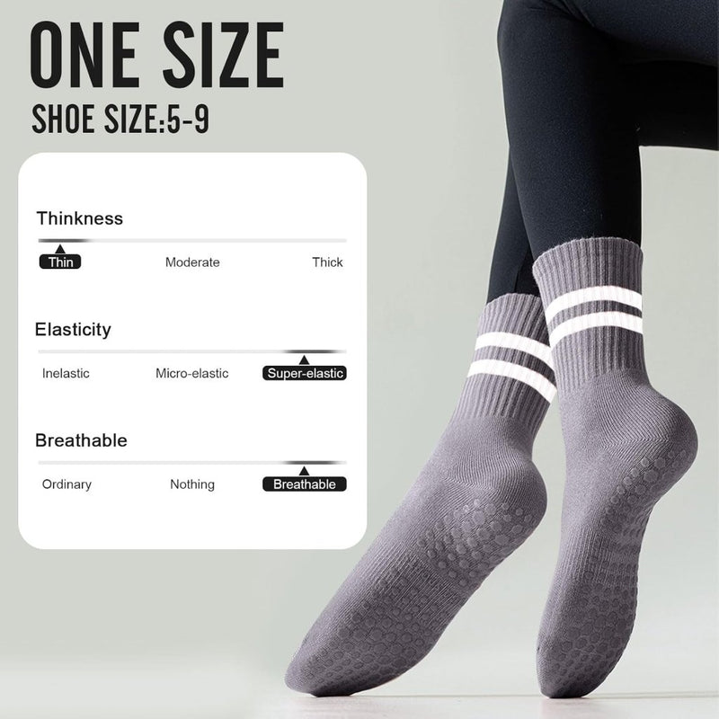 Laad afbeelding in Galerijviewer, Antislip pilatessokken dames set van 3 paar - happygetfit.com
