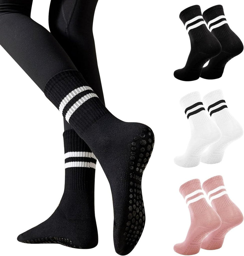 Laad afbeelding in Galerijviewer, Antislip pilatessokken dames set van 3 paar - happygetfit.com
