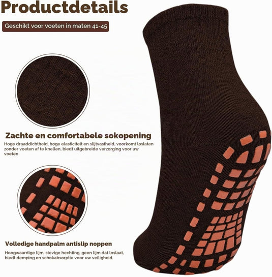 Antislip sportsokken 2 paar voor dames en heren met gripnoppen – yoga pilates trampoline sokken - happygetfit.com