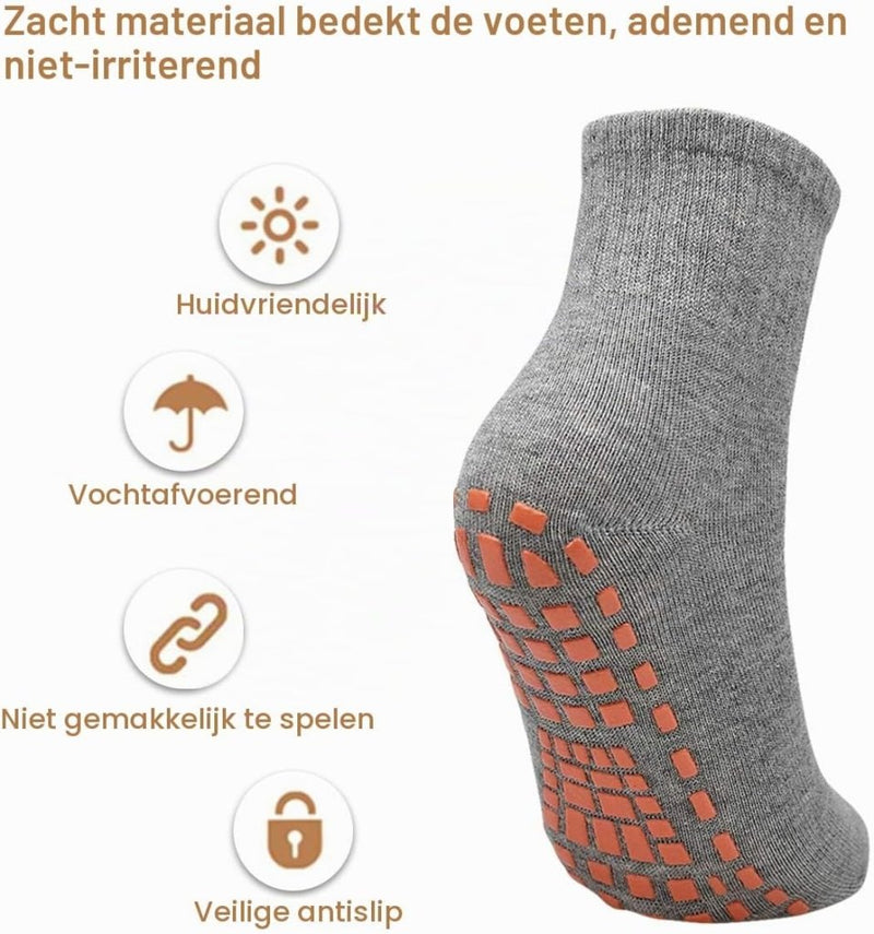 Load image into Gallery viewer, Antislip sportsokken 2 paar voor dames en heren met gripnoppen – yoga pilates trampoline sokken - happygetfit.com
